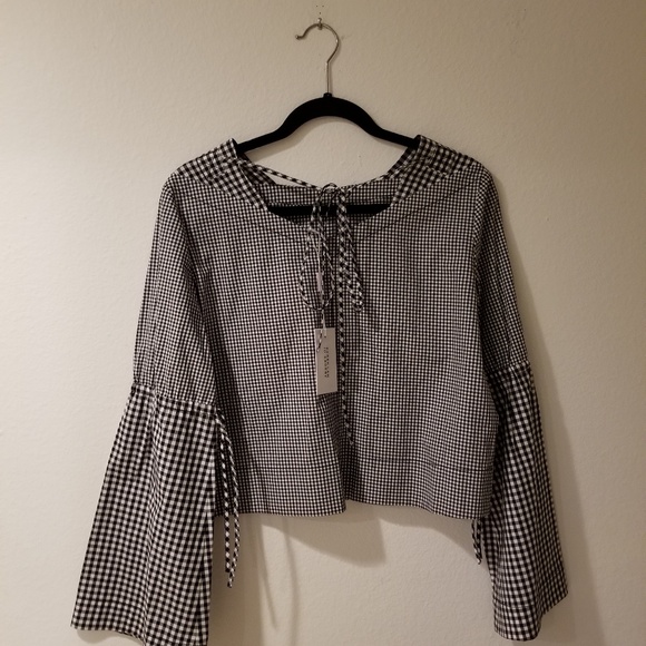NWT Derek Lam gingham crop top blouse size 6 - Picture 3 of 7